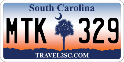 SC license plate MTK329