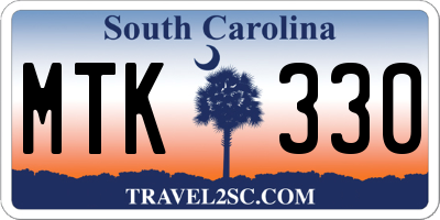SC license plate MTK330