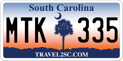 SC license plate MTK335