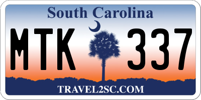 SC license plate MTK337