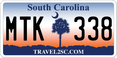 SC license plate MTK338
