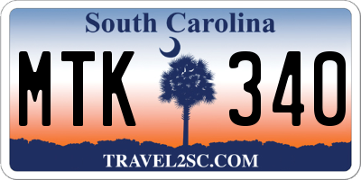 SC license plate MTK340