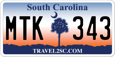 SC license plate MTK343