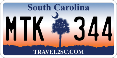 SC license plate MTK344