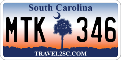 SC license plate MTK346
