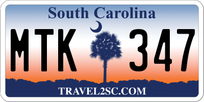 SC license plate MTK347