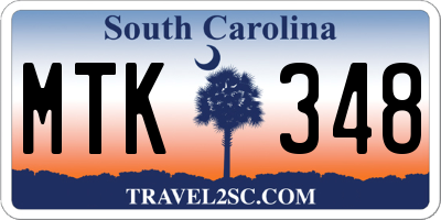 SC license plate MTK348