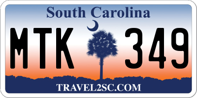 SC license plate MTK349