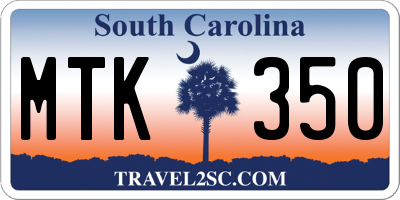 SC license plate MTK350