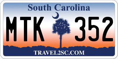SC license plate MTK352