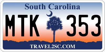 SC license plate MTK353