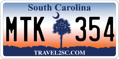 SC license plate MTK354