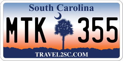 SC license plate MTK355