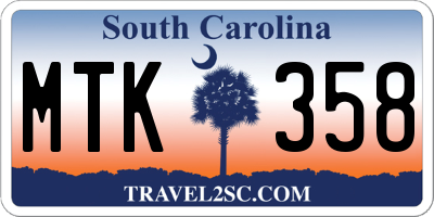 SC license plate MTK358