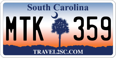 SC license plate MTK359