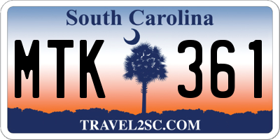 SC license plate MTK361