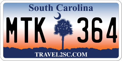 SC license plate MTK364