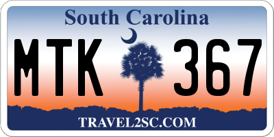 SC license plate MTK367