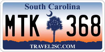 SC license plate MTK368