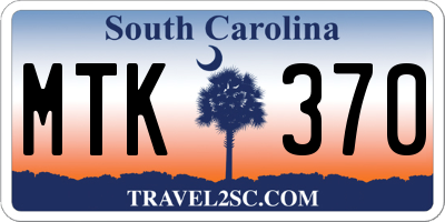 SC license plate MTK370