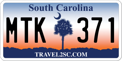 SC license plate MTK371