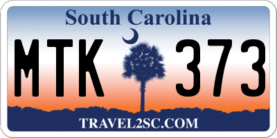 SC license plate MTK373