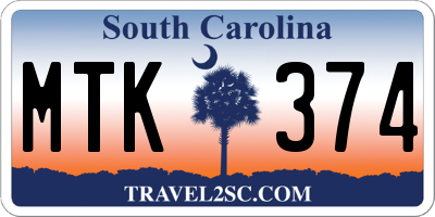 SC license plate MTK374