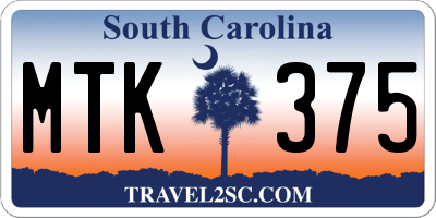 SC license plate MTK375
