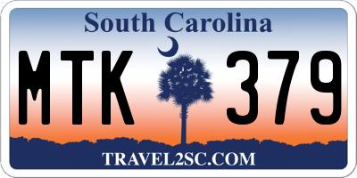 SC license plate MTK379
