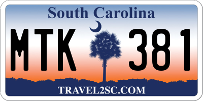 SC license plate MTK381