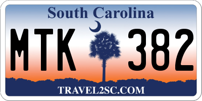 SC license plate MTK382