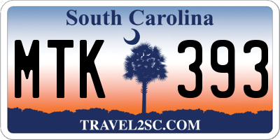 SC license plate MTK393
