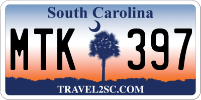SC license plate MTK397
