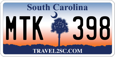 SC license plate MTK398