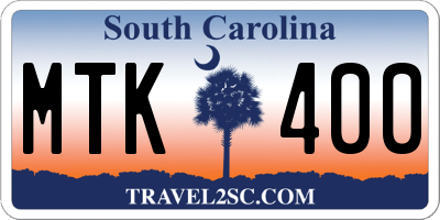 SC license plate MTK400