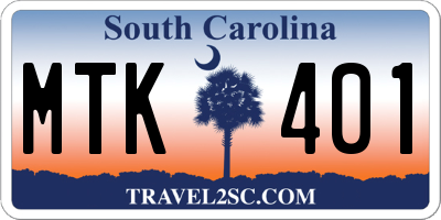 SC license plate MTK401