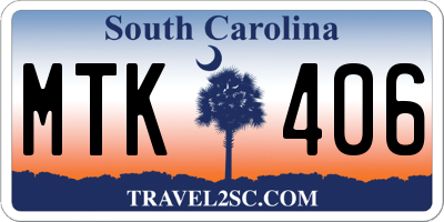 SC license plate MTK406