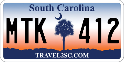 SC license plate MTK412