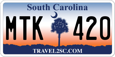 SC license plate MTK420