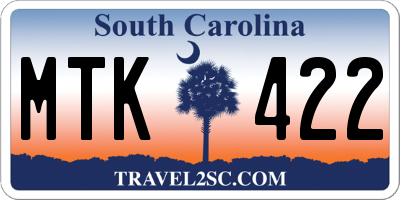 SC license plate MTK422