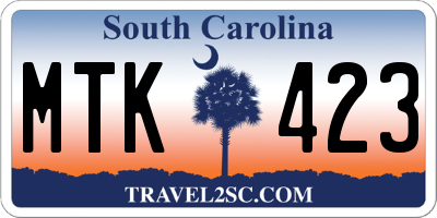 SC license plate MTK423