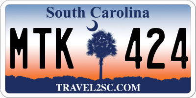 SC license plate MTK424