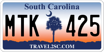 SC license plate MTK425