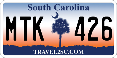 SC license plate MTK426