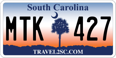 SC license plate MTK427