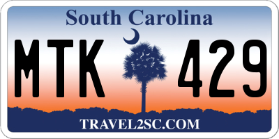 SC license plate MTK429