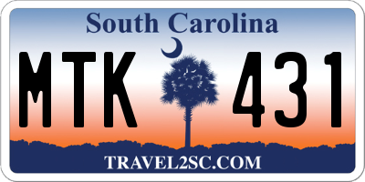 SC license plate MTK431