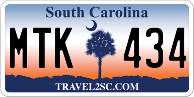 SC license plate MTK434