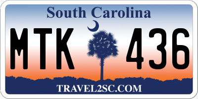 SC license plate MTK436