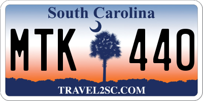 SC license plate MTK440